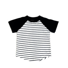 Load image into Gallery viewer, Raglan T-Shirt - Black &amp; Stripes
