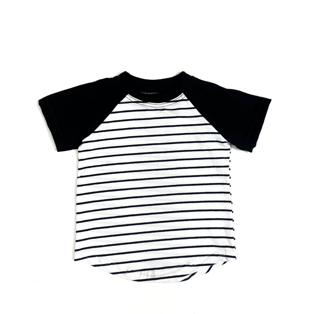 Raglan T-Shirt - Black & Stripes