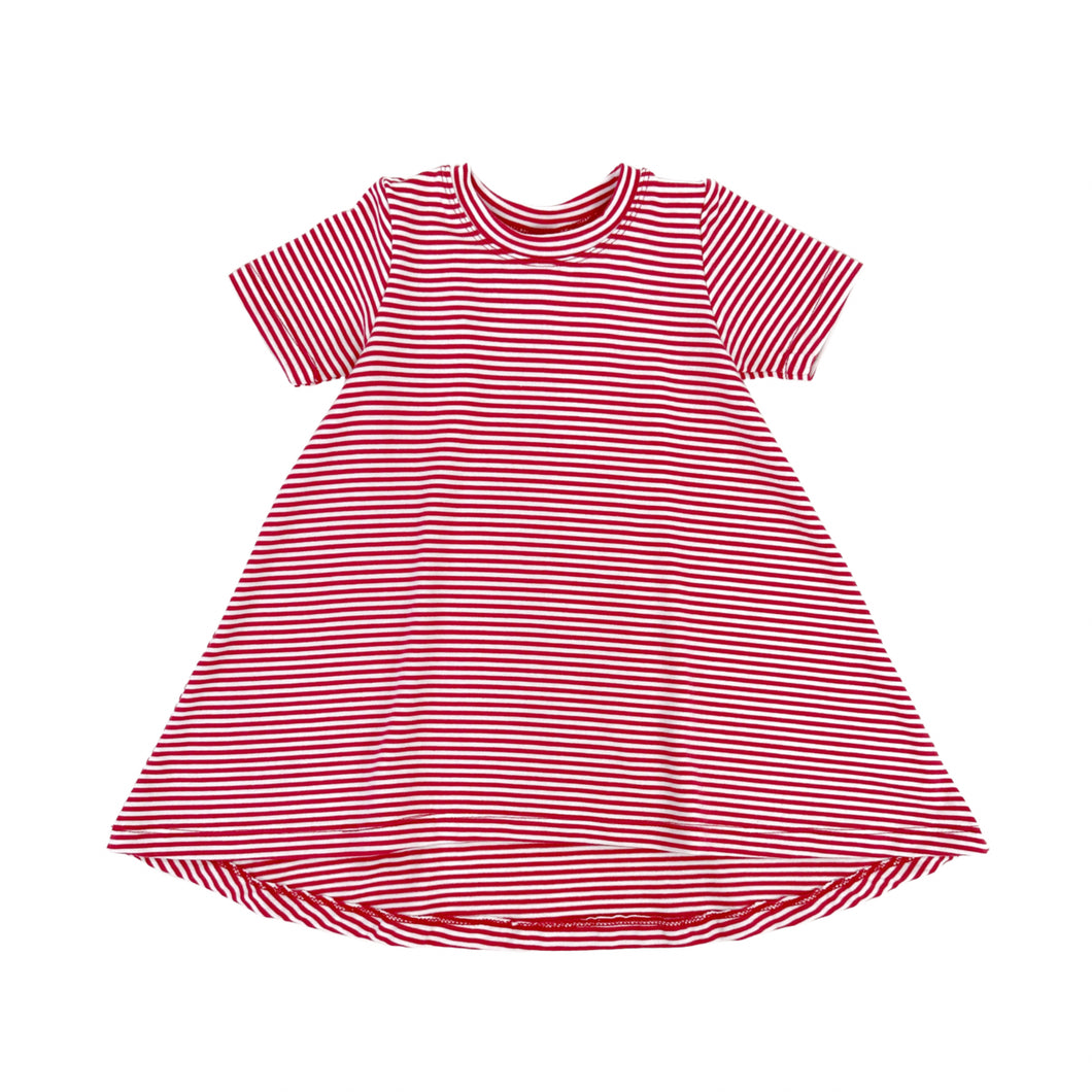 Swing Dress - Red Stripes