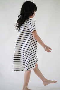 Swing Dress - B&W Stripes