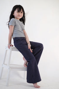 Flared Trousers - Dark Blue Denim