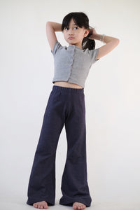 Flared Trousers - Dark Blue Denim