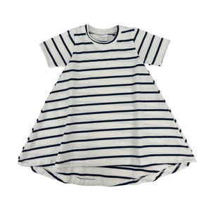 Swing Dress - B&W Stripes