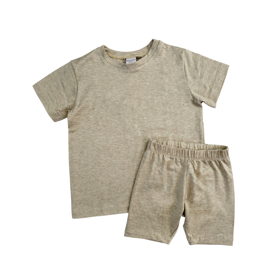 Shirt and Biker Shorts - Khaki