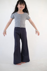 Flared Trousers - Dark Blue Denim