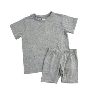 Shirt and Biker Shorts - Gray Confetti