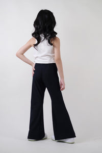 Flared Trousers - Dark Navy