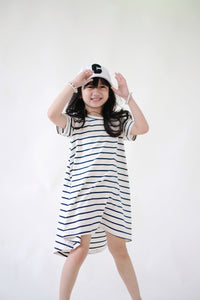 Swing Dress - B&W Stripes