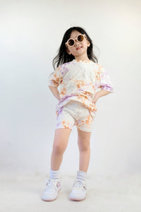 Shirt and Biker Shorts Set - Tie Dye Multicolor