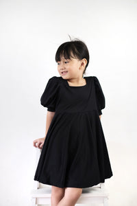 Puff Sleeve Dress - Black