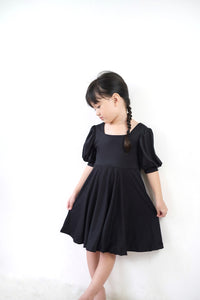 Puff Sleeve Dress - Black