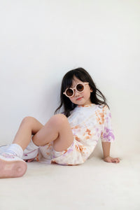 Shirt and Biker Shorts Set - Tie Dye Multicolor