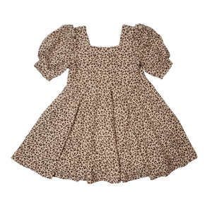 Puff Sleeve Dress - Animal Print