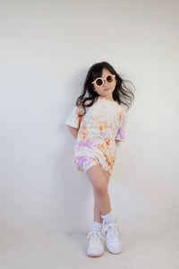 Shirt and Biker Shorts Set - Tie Dye Multicolor