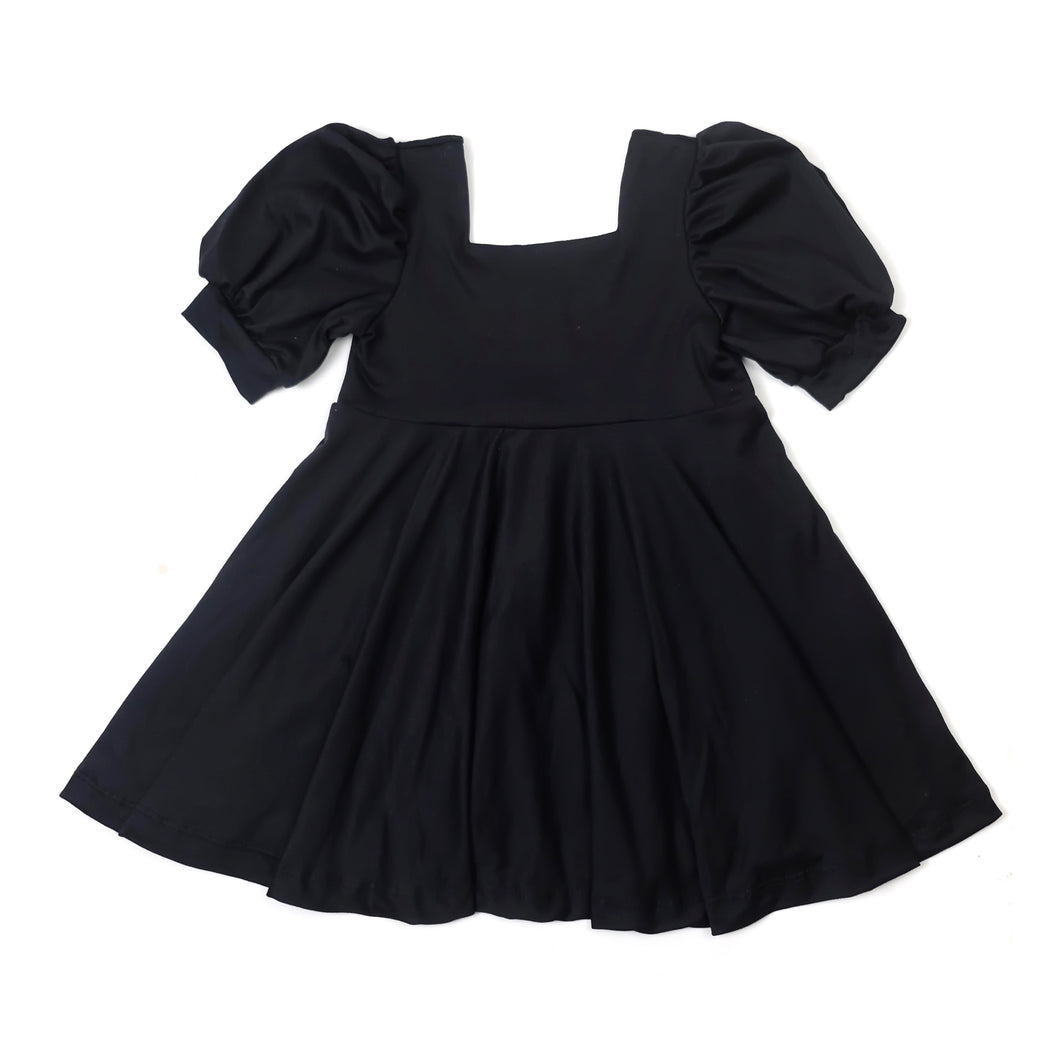 Puff Sleeve Dress - Black