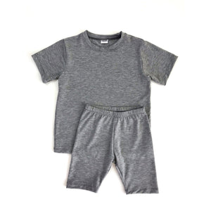 Shirt and Biker Shorts - Gray