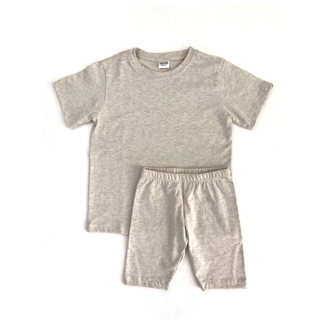 Shirt and Biker Shorts - Oatmeal