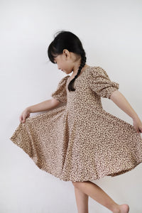 Puff Sleeve Dress - Animal Print