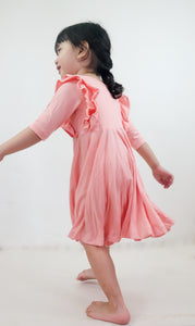 Ruffle Dress - Peach