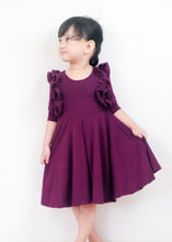 Load image into Gallery viewer, Ruffle Dress - Plum
