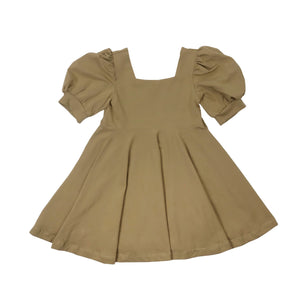 Puff Sleeve Dress - Tan