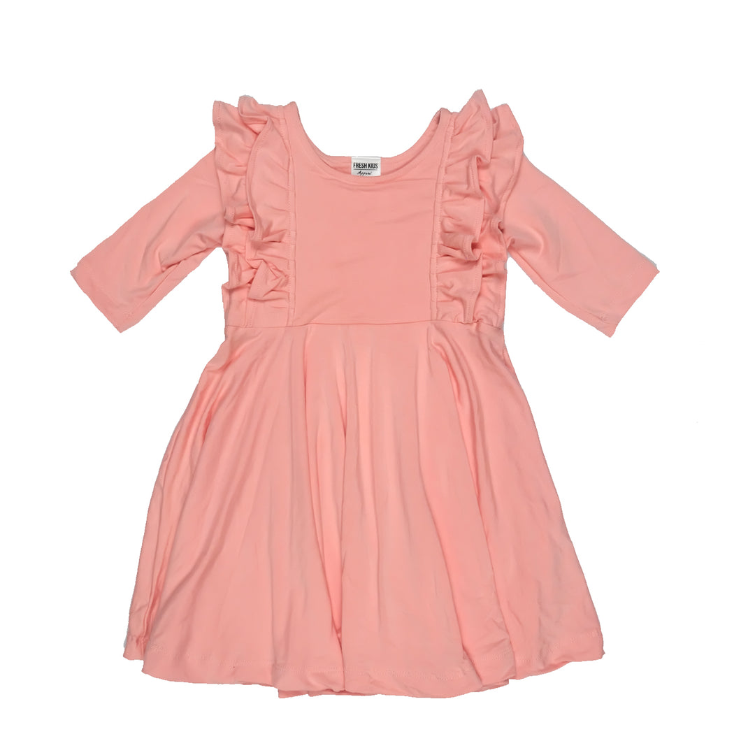 Ruffle Dress - Peach