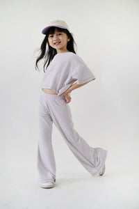 Crop Top & Flared Trousers Set - Lavander