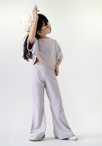 Crop Top & Flared Trousers Set - Lavander