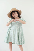 Load image into Gallery viewer, Puff Sleeve Dress - Daisy (Mint)
