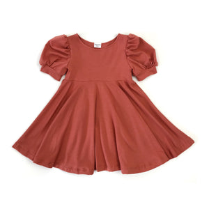 Puff Sleeve Dress - Apricot