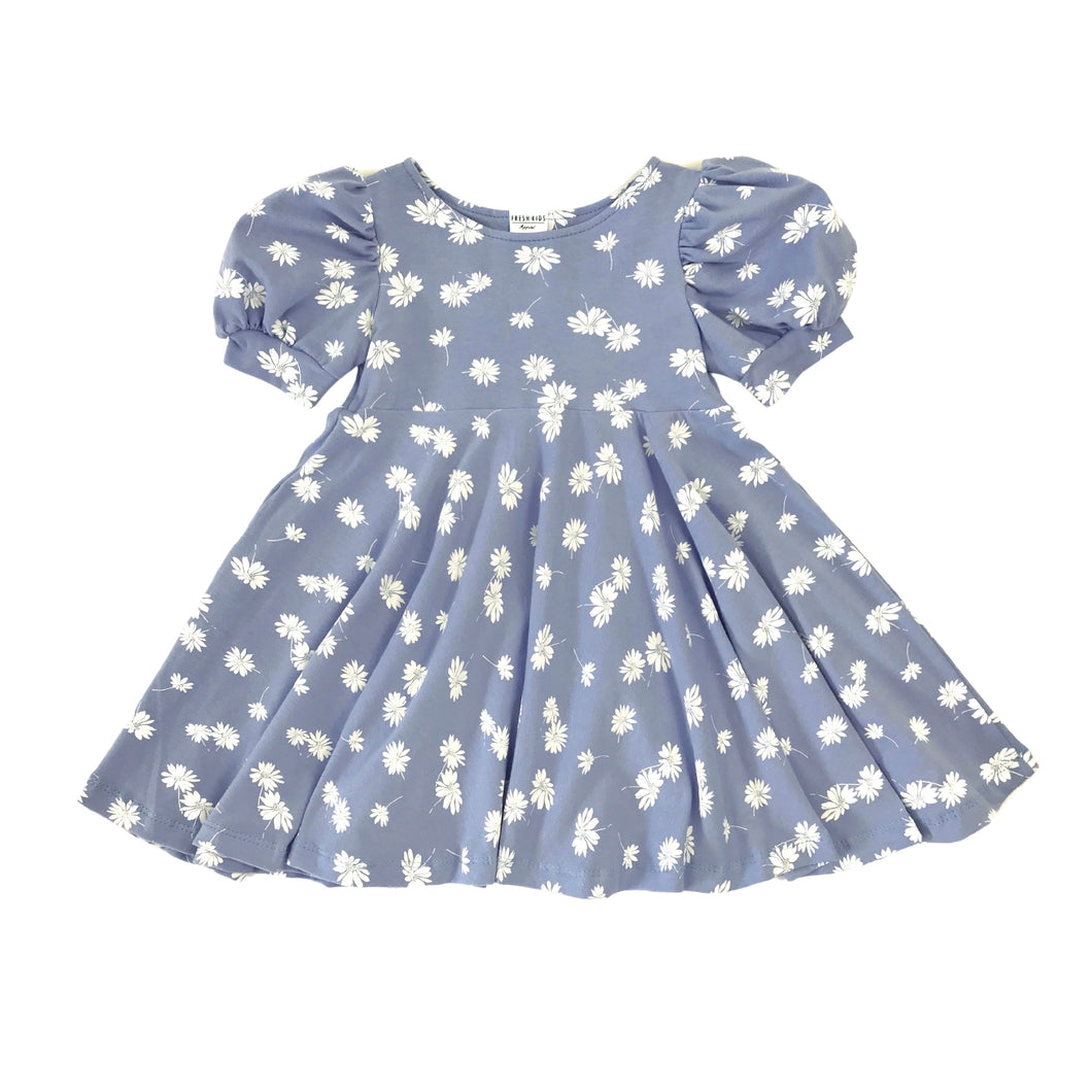 Puff Sleeve Dress - Daisy (Periwinkle)