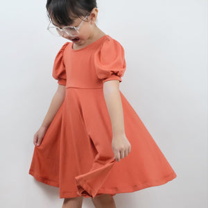 Puff Sleeve Dress - Apricot