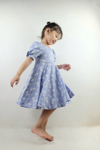 Puff Sleeve Dress - Daisy (Periwinkle)