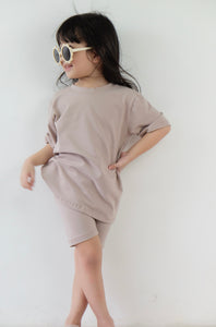 Shirt and Biker Shorts - Light Mauve