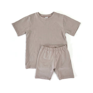 Shirt and Biker Shorts - Light Mauve